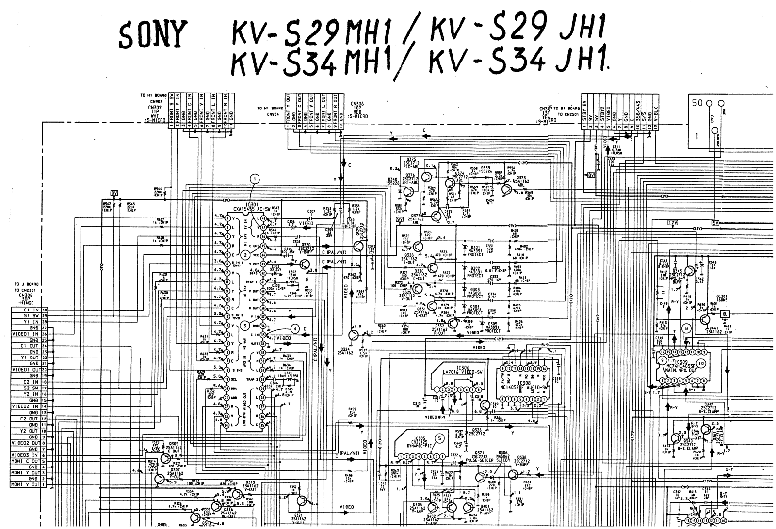 Sony KV-S34MH1 Schematic