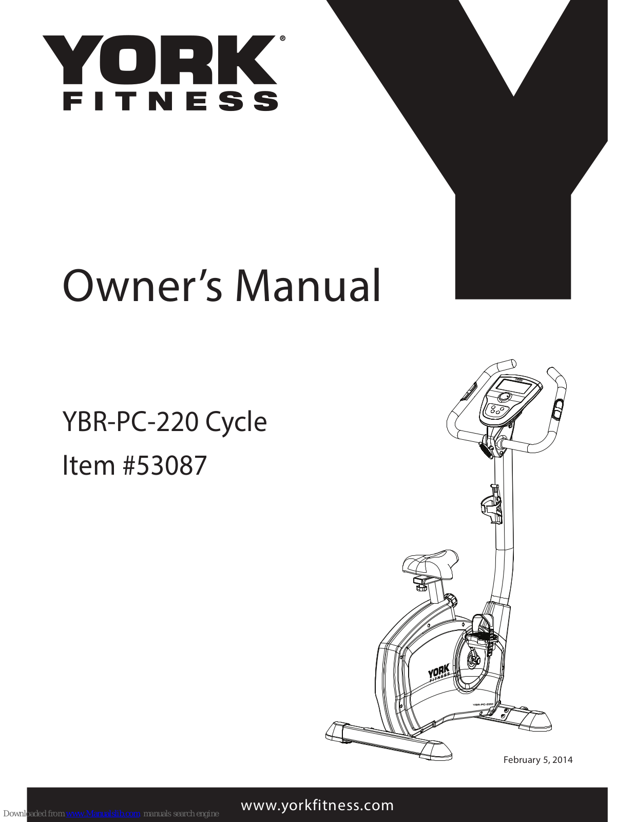 York Fitness YBR-PC-220, 53087 Owner's Manual