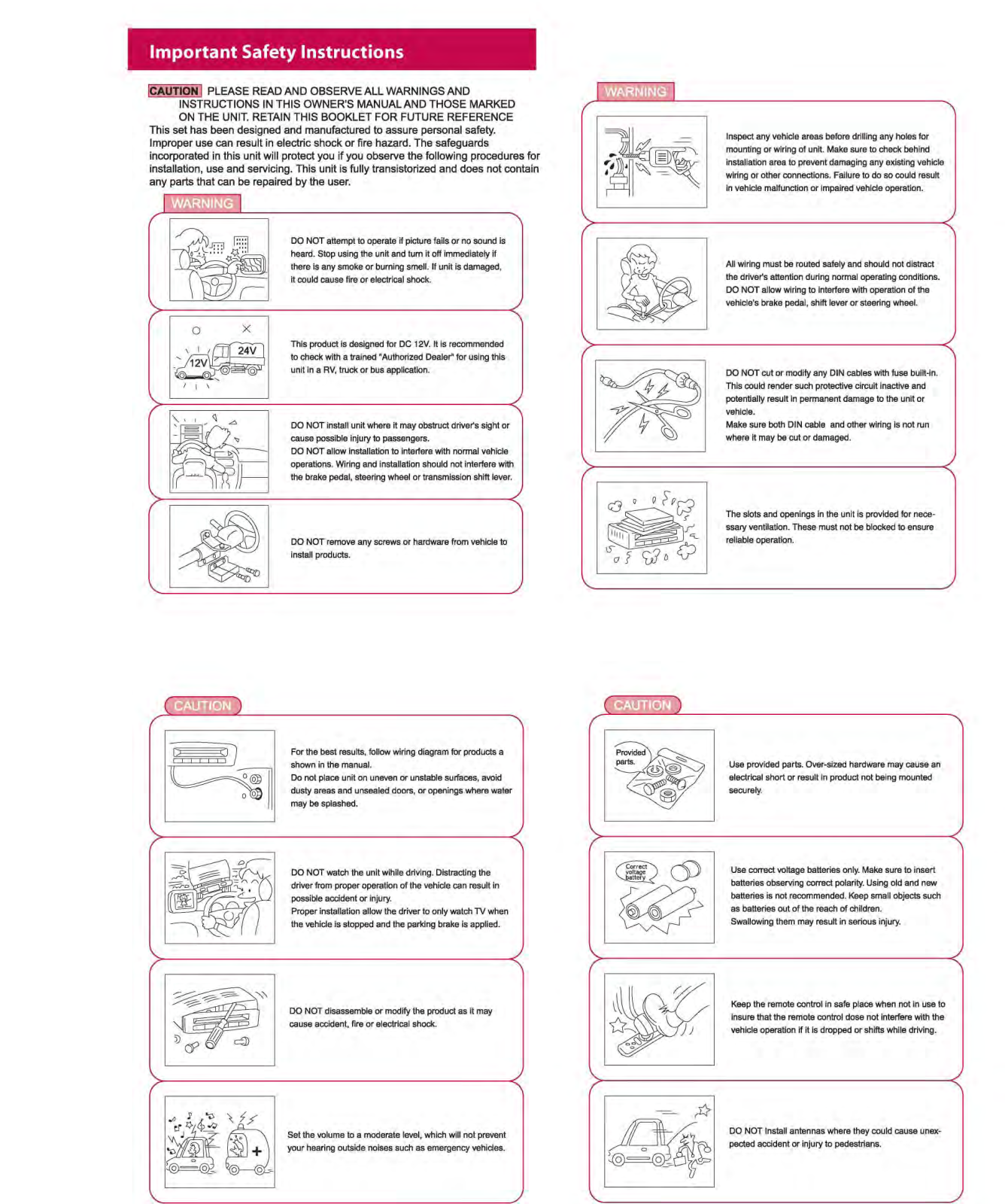 Power Acoustik HDVD-73 Owners Manual