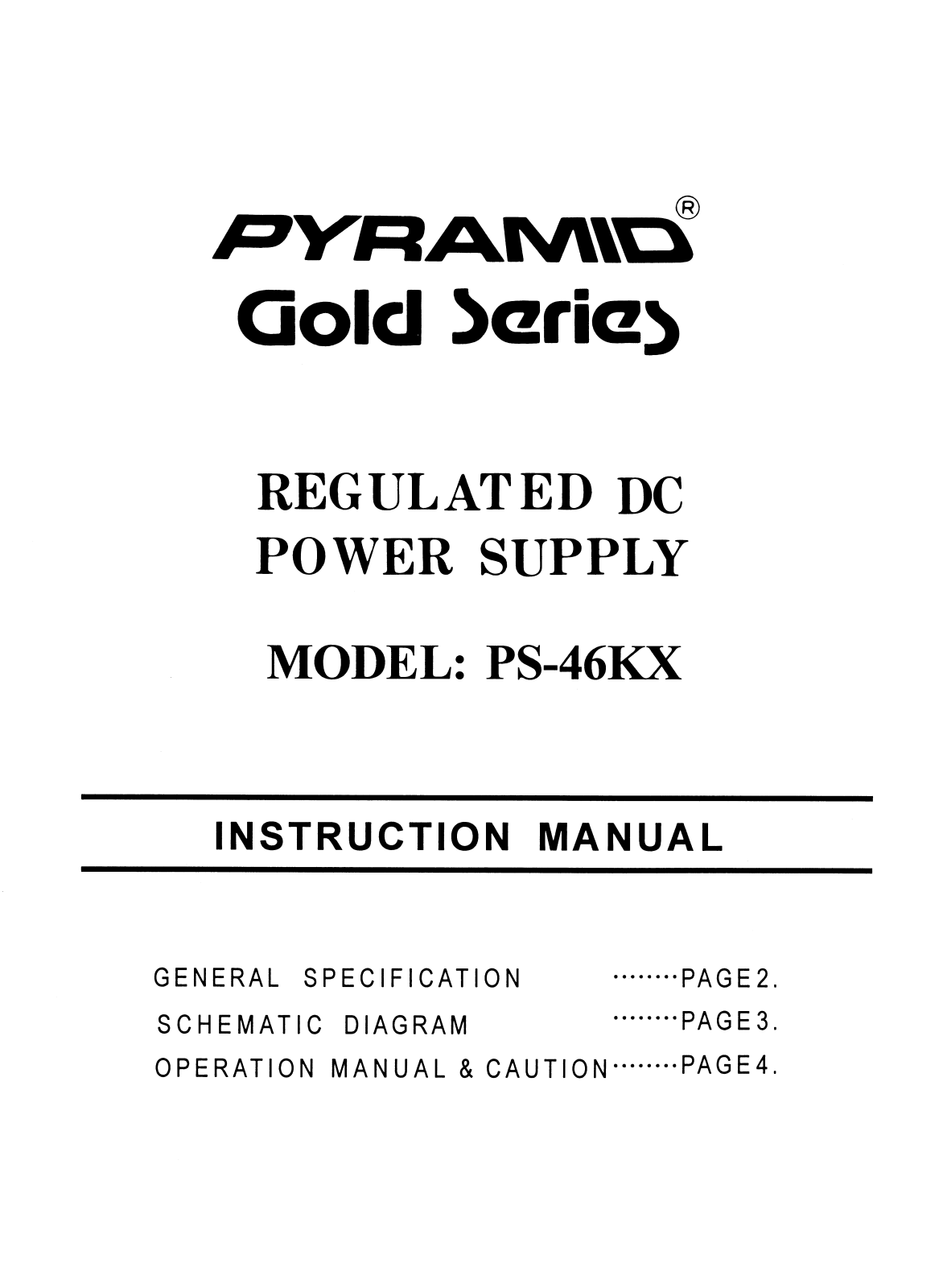 Pyramid Technologies PS-46KX User Manual