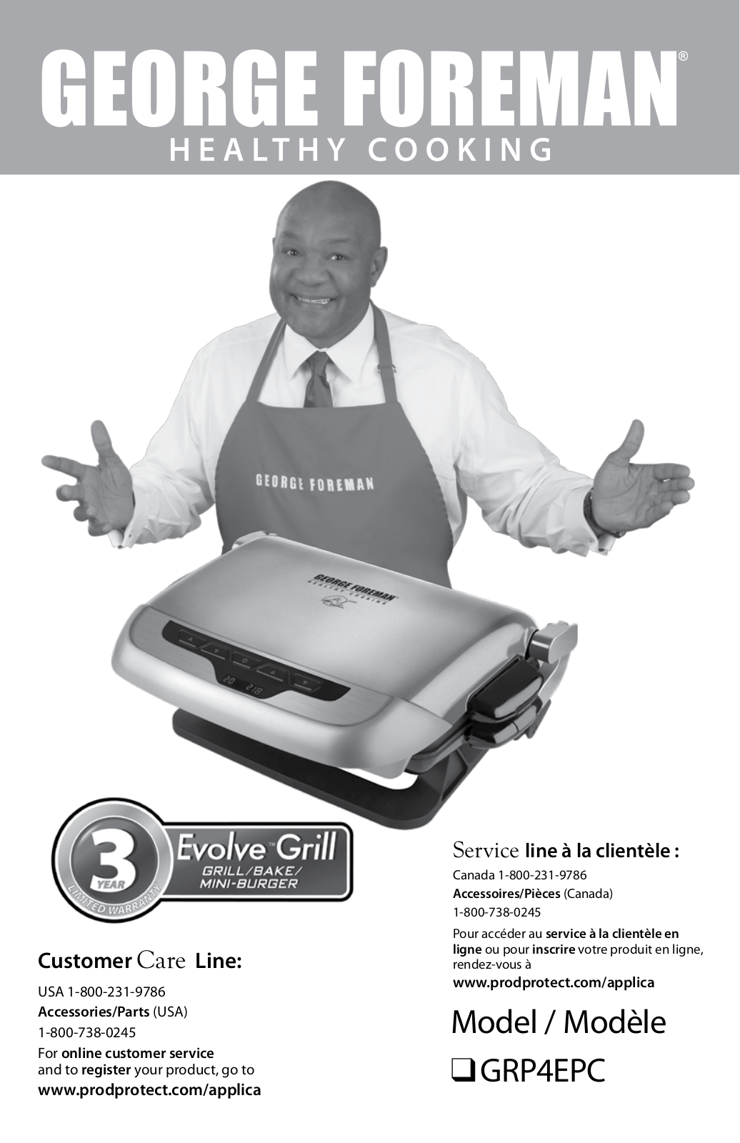 George Foreman GRP4EPC User Manual