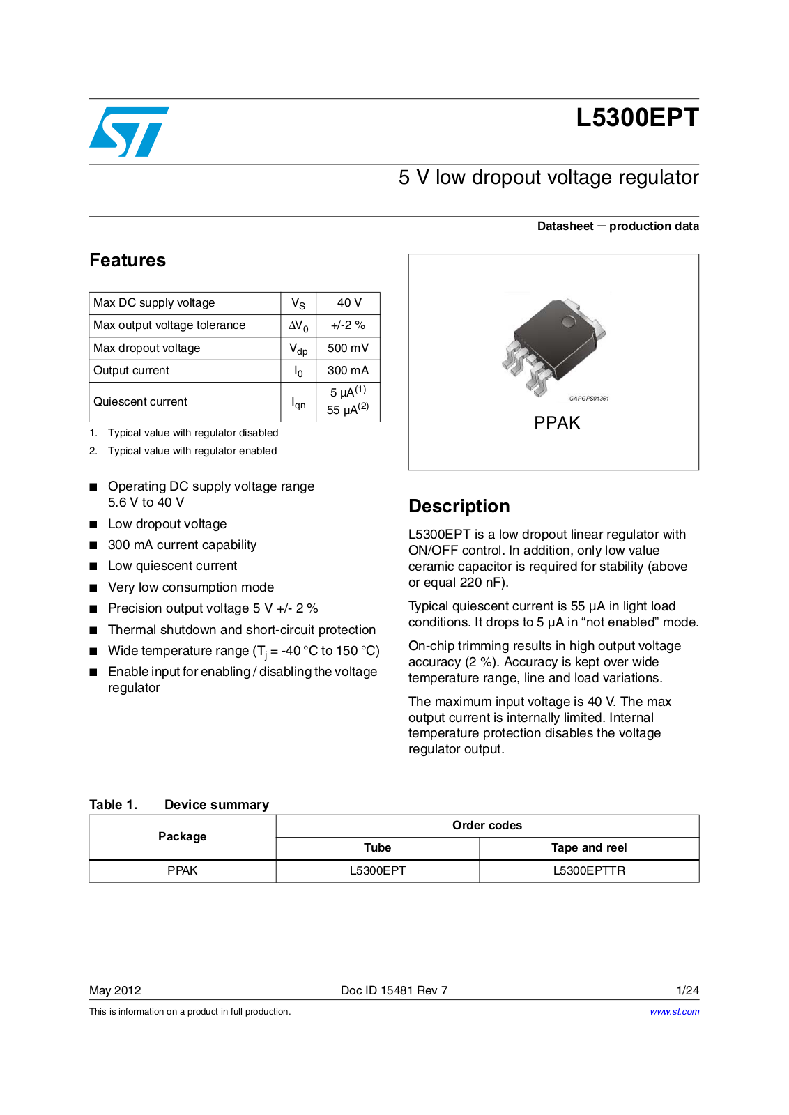 ST L5300EPT User Manual