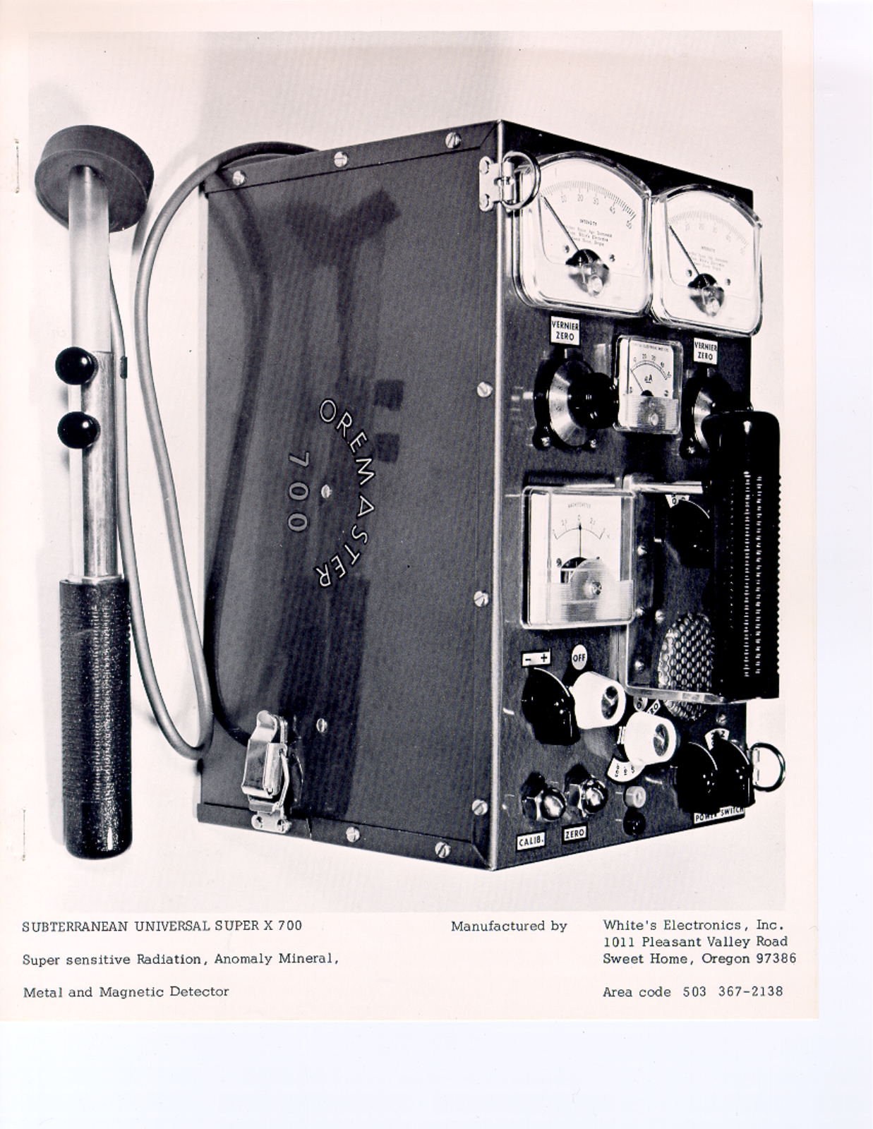 Whites Electronics OM X700 User Manual