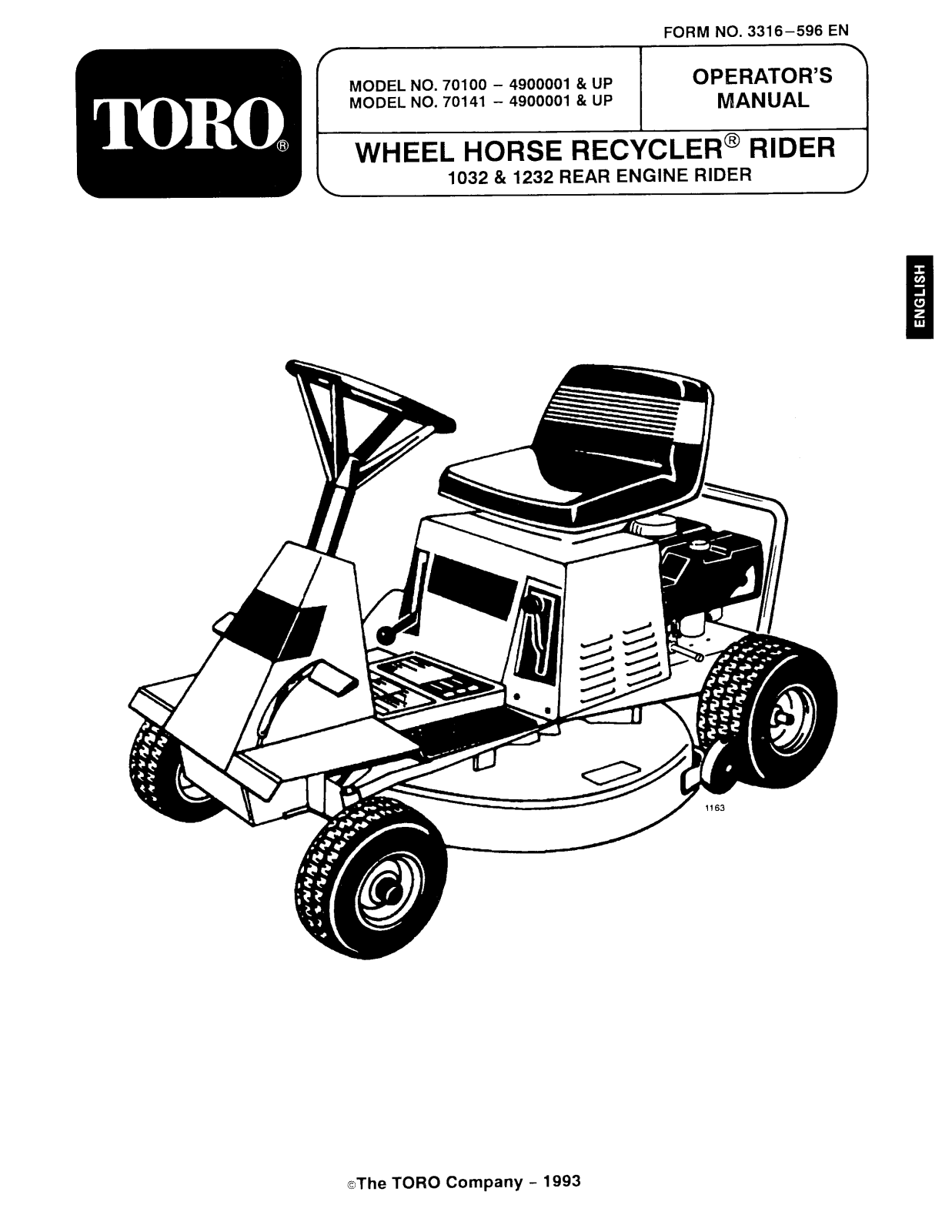 Toro 70100, 70141 Operator's Manual