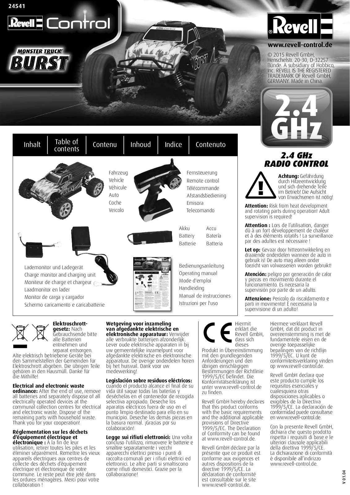 REVELL BURST, ZIP, Scorch User Manual