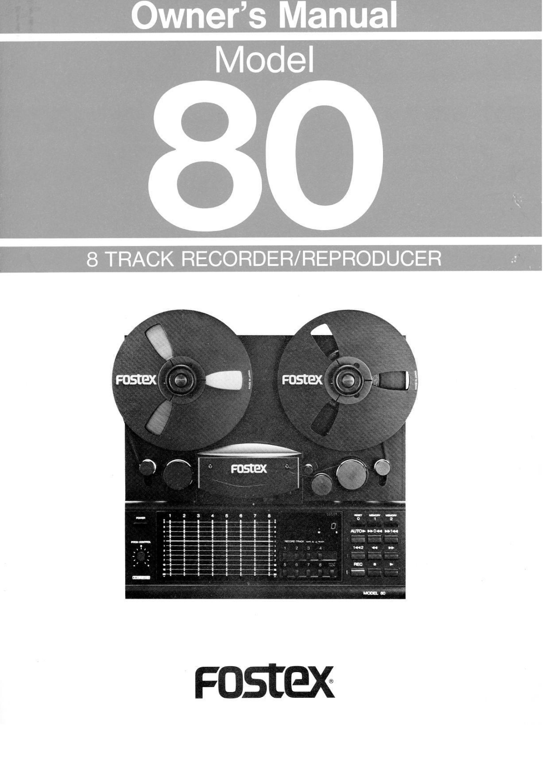 Fostex 80 User Manual