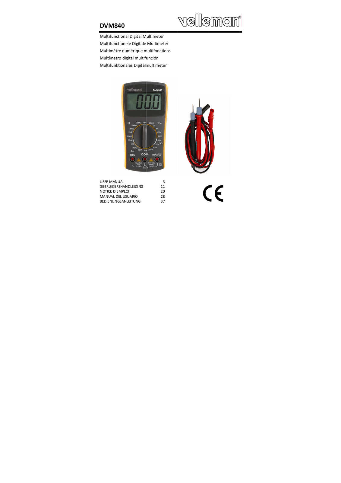 Velleman DVM840 User Manual