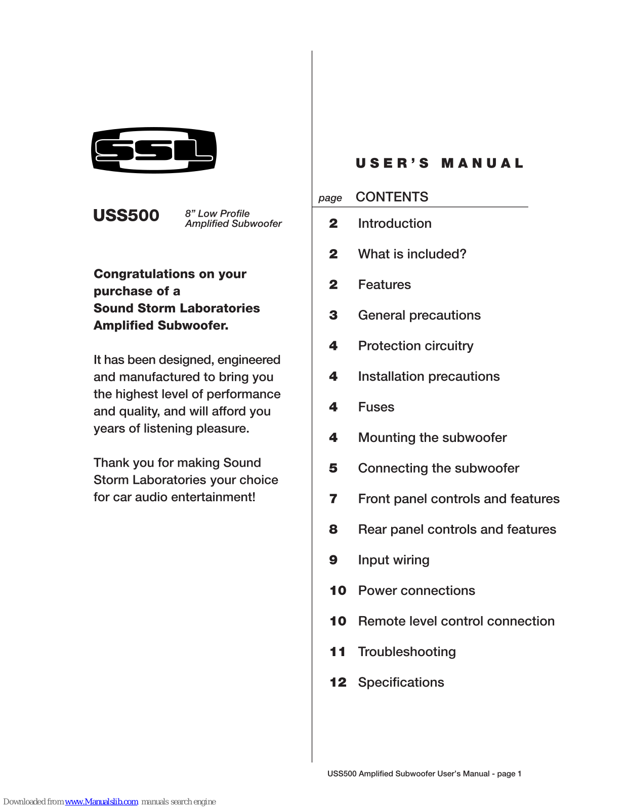 Ssl USS500 User Manual