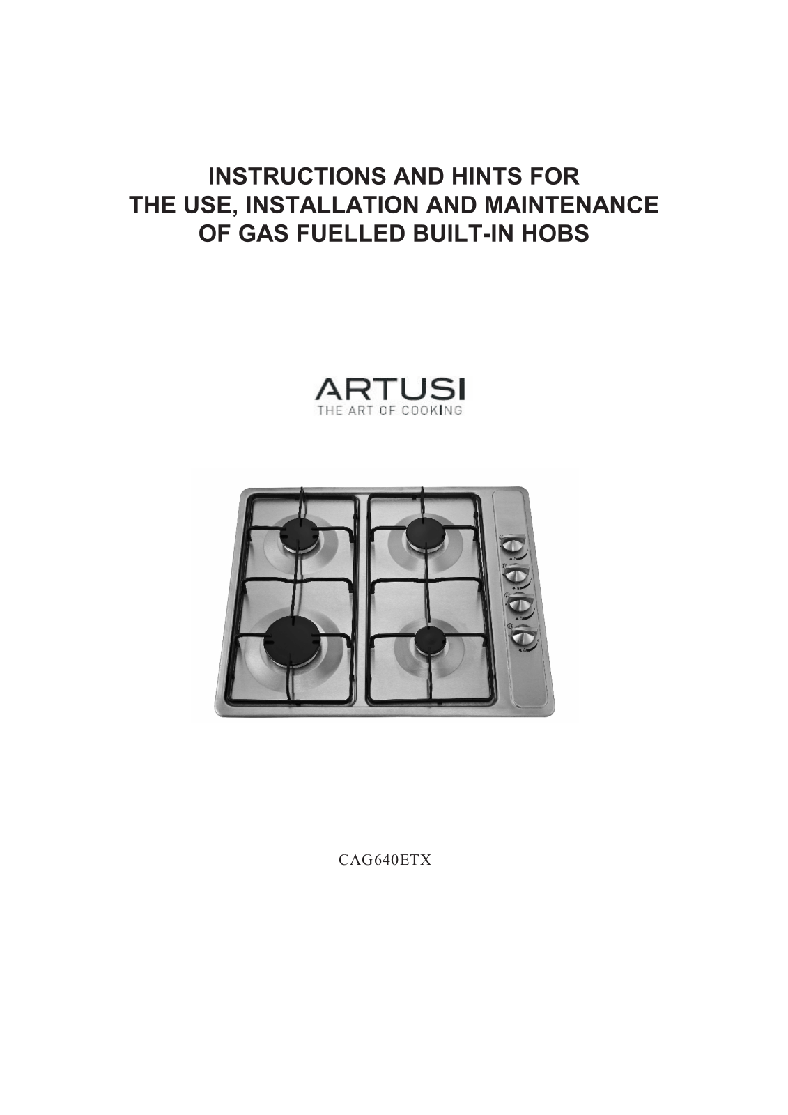 Artusi CAG640ETX User Manual