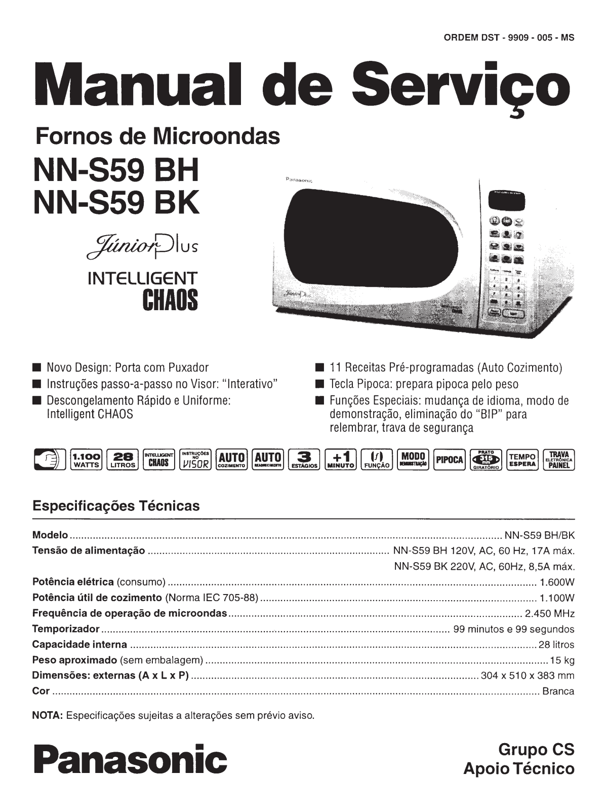 Panasonic NN S59 BH BK, NN-S59 Schematic