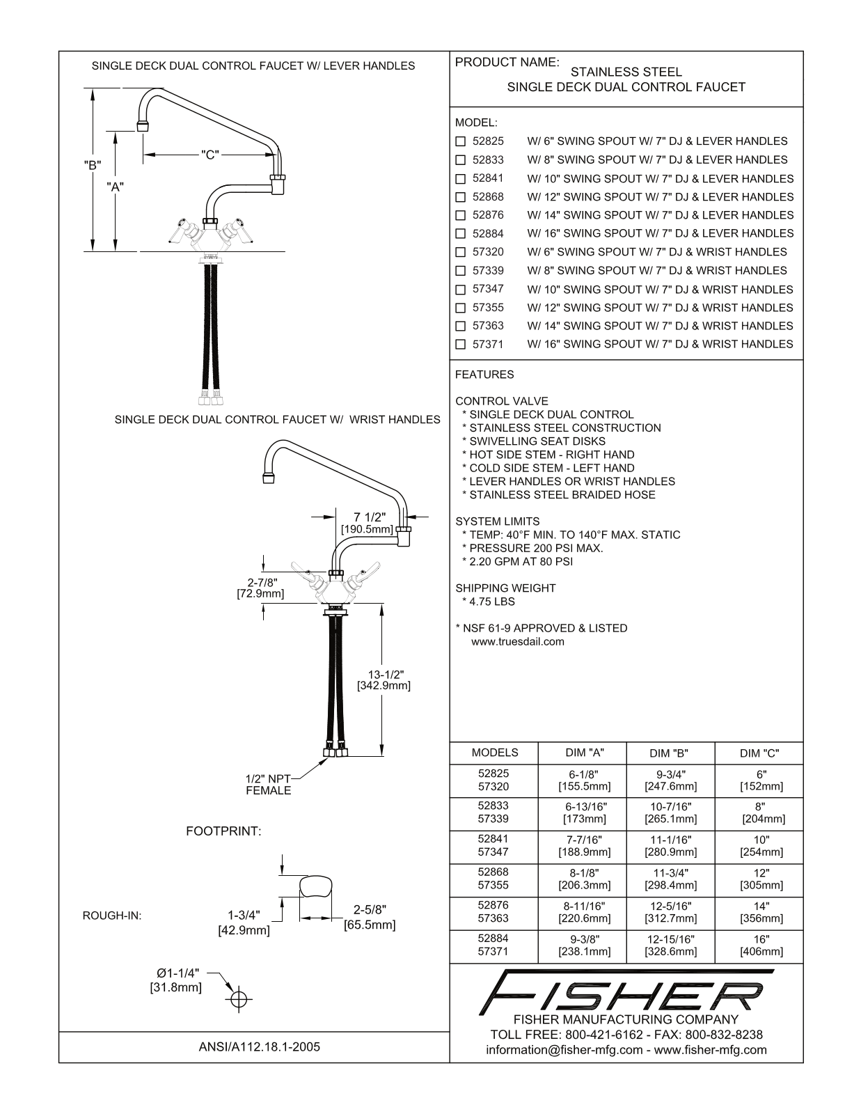 Fisher Manufacturing 52825 User Manual