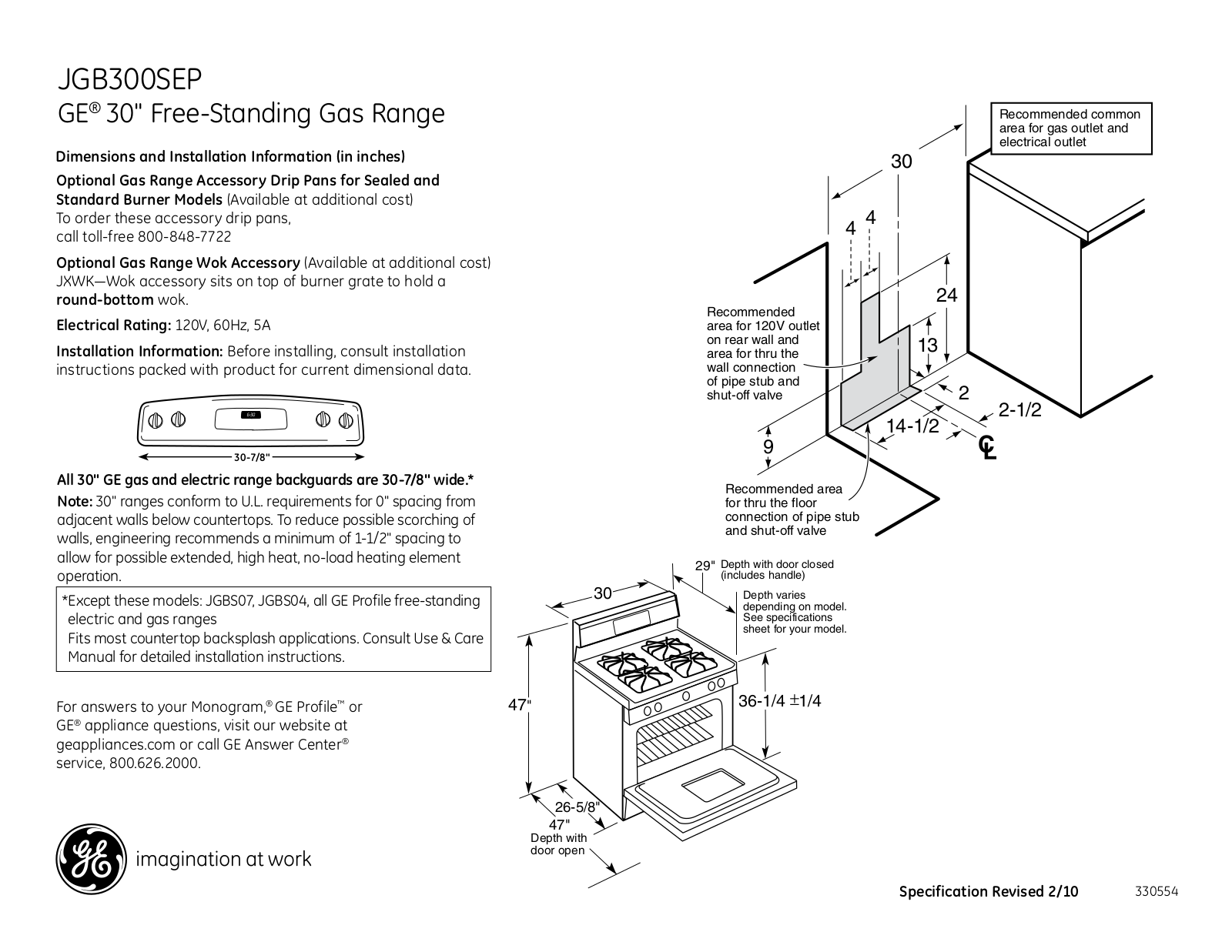 General Electric JGB300SEPSS User Manual