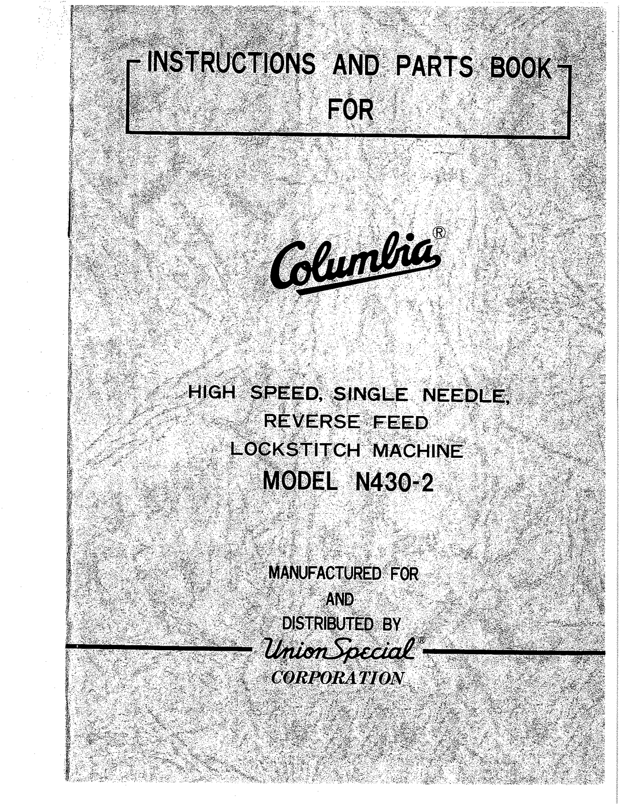 Union Special Columbia N430-2 Parts List