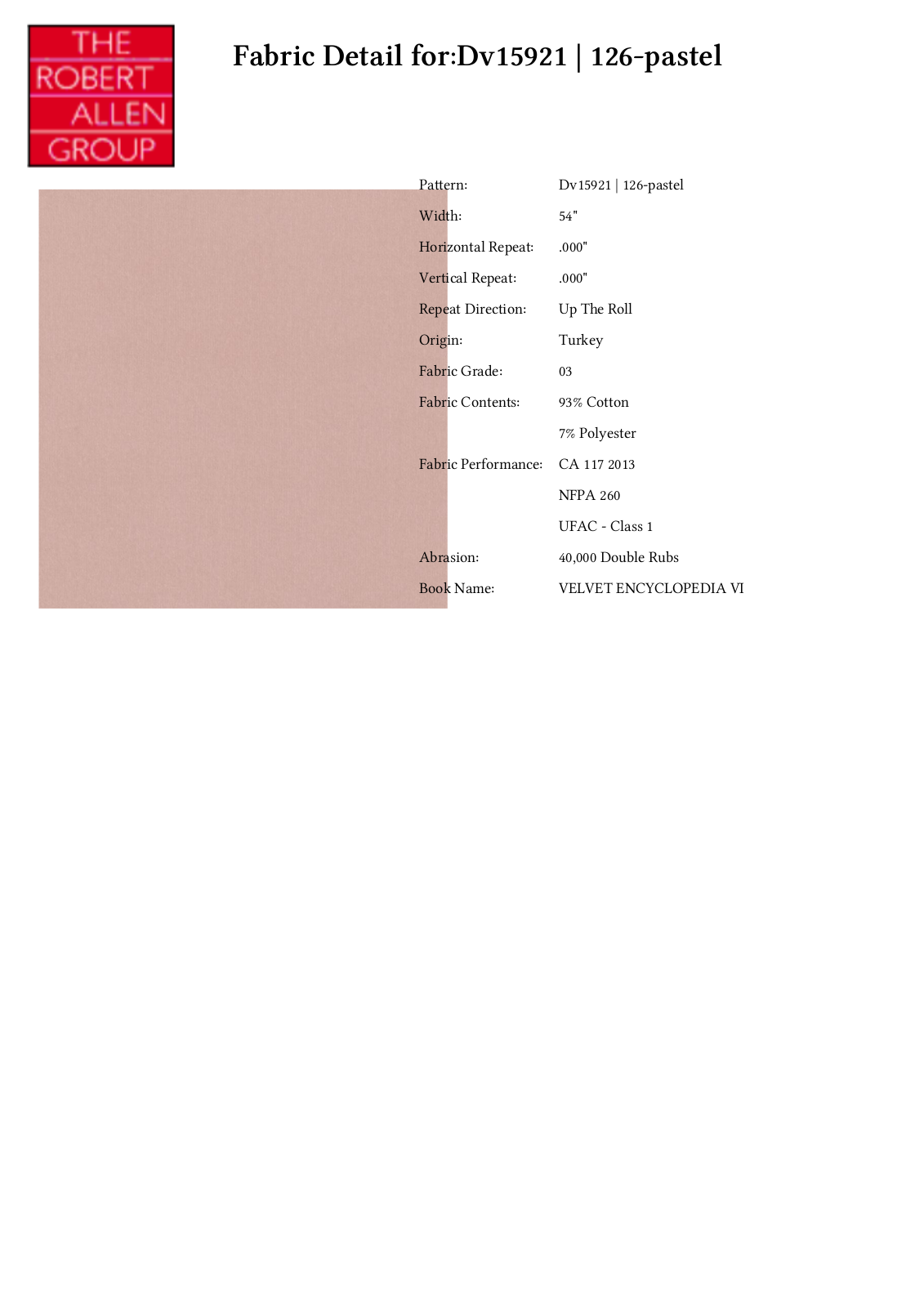 Duralee CRAL7215 Specifications - ManualMachine.com
