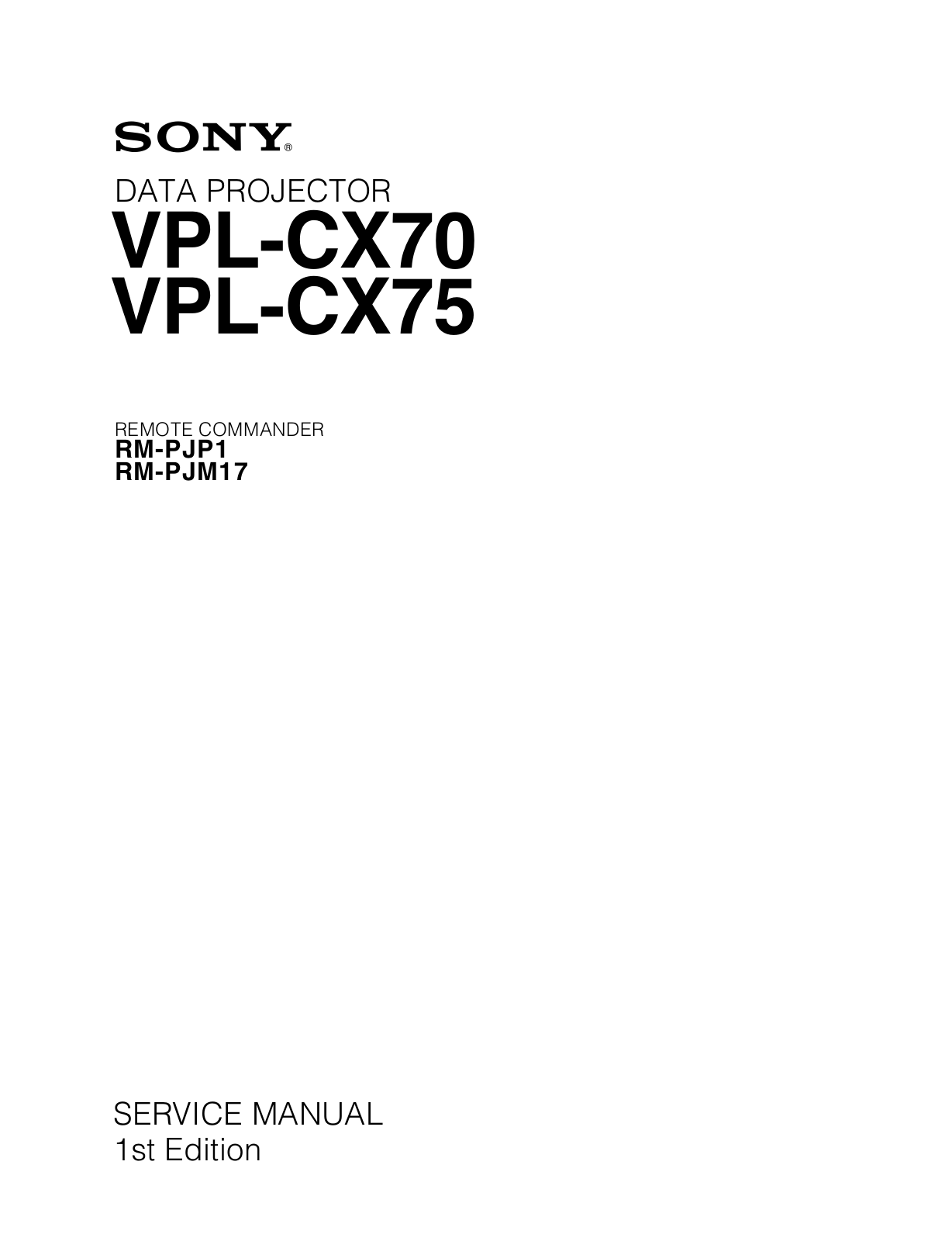 Sony VPL-CX70, VPL-CX75 Schematic