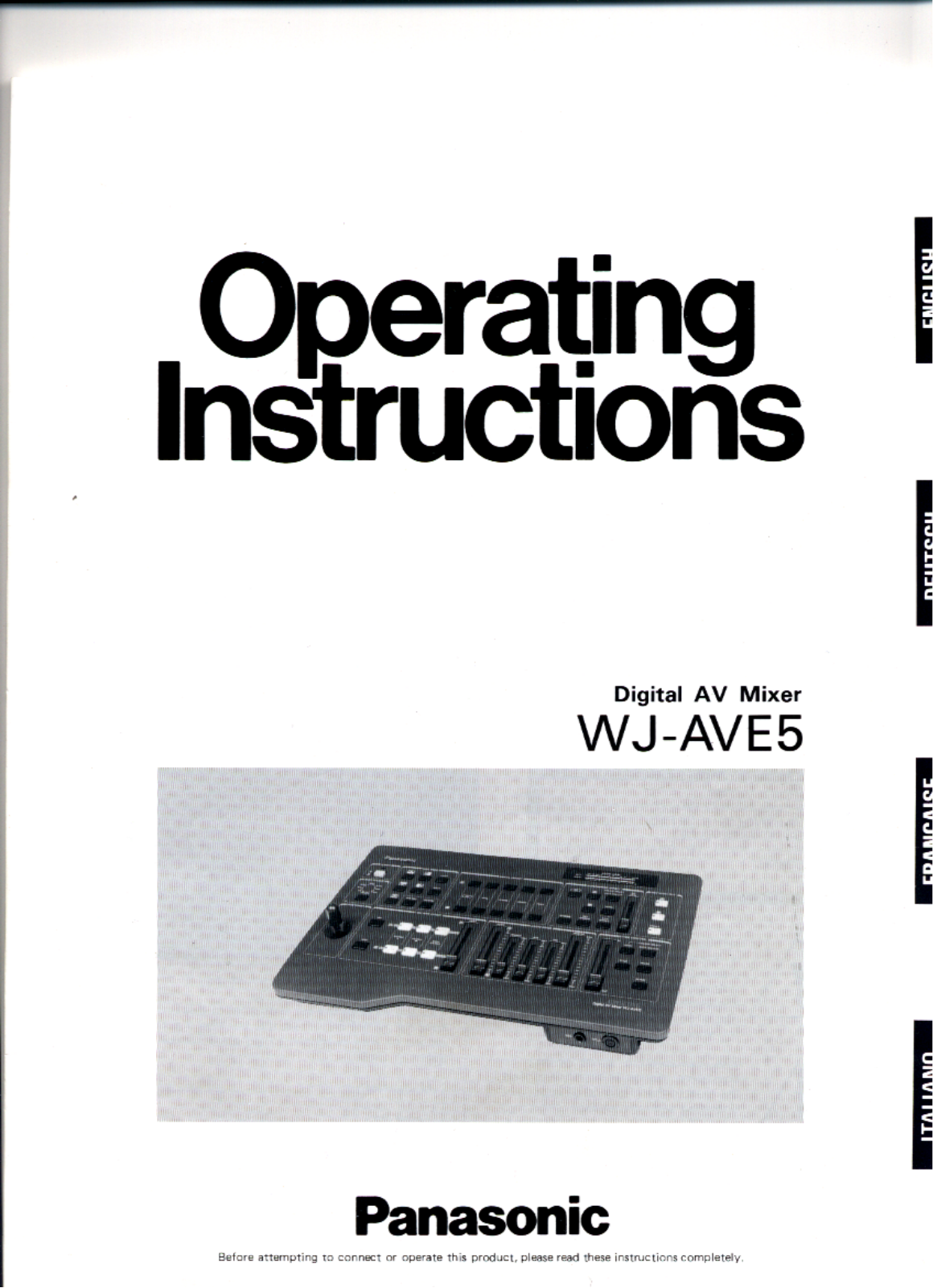Panasonic WJ-AVE5 Operating Instructions