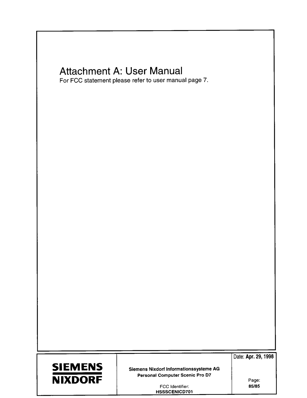 Fujitsu Technology Solutions SCENICD701 User Manual