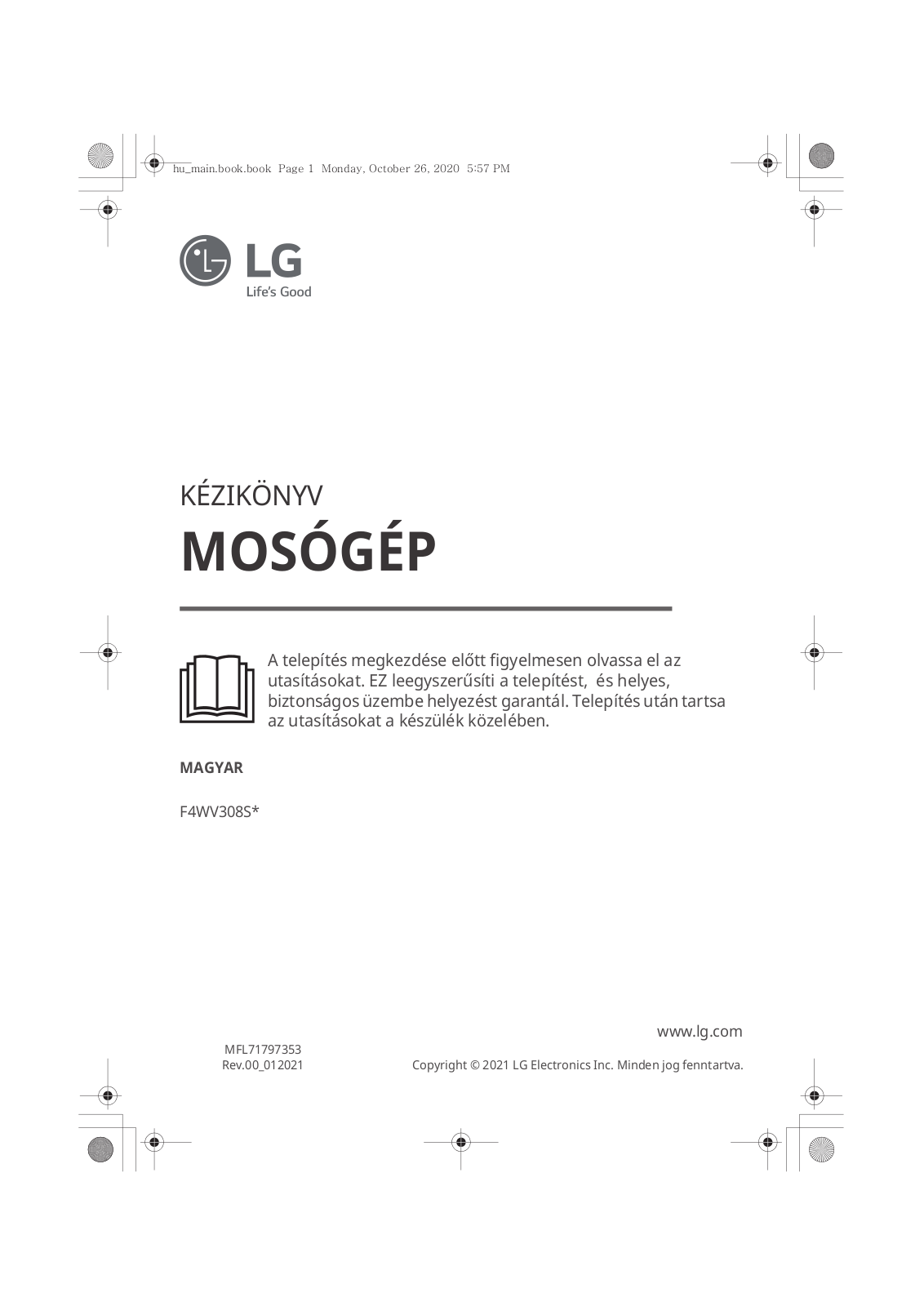 LG F4WV308S6TE Owner's Manual