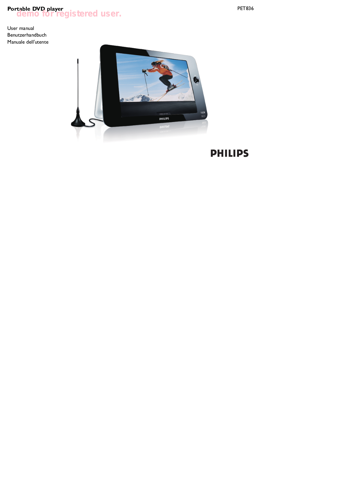 Philips PET836/12 User Manual