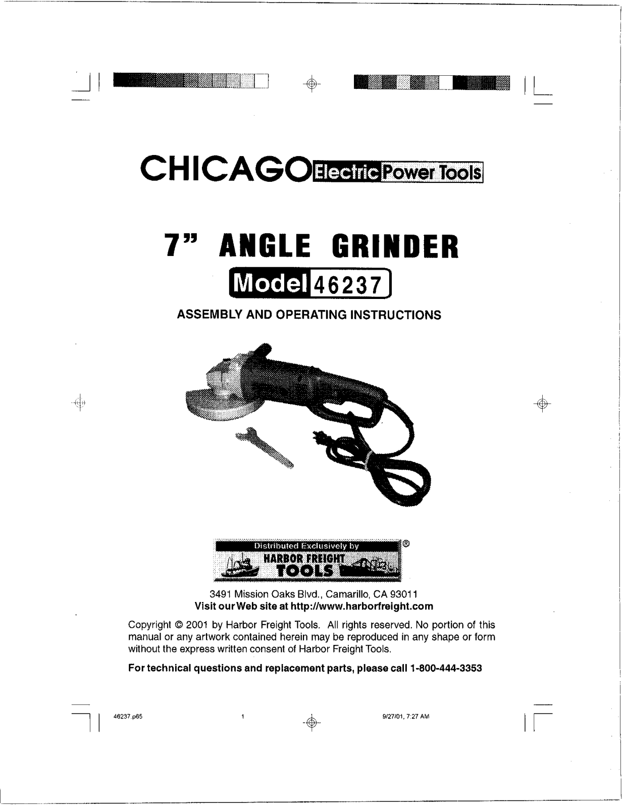 Harbor Freight Tools 46237 User Manual