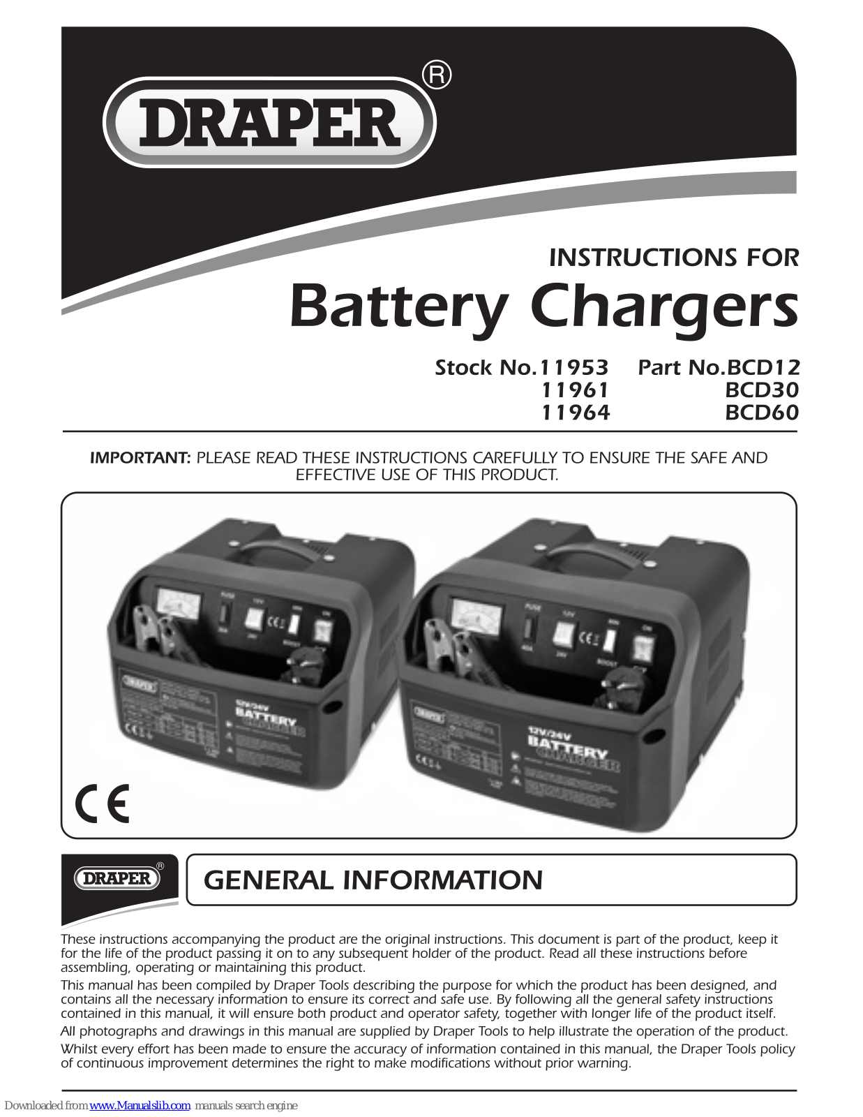 Draper BCD60 Instructions Manual - ManualMachine.com