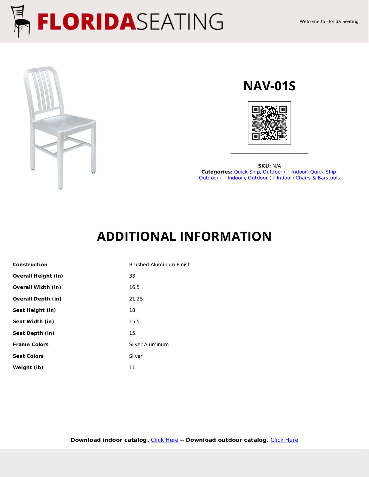 Florida Seating EAID1268 Specifications - ManualMachine.com