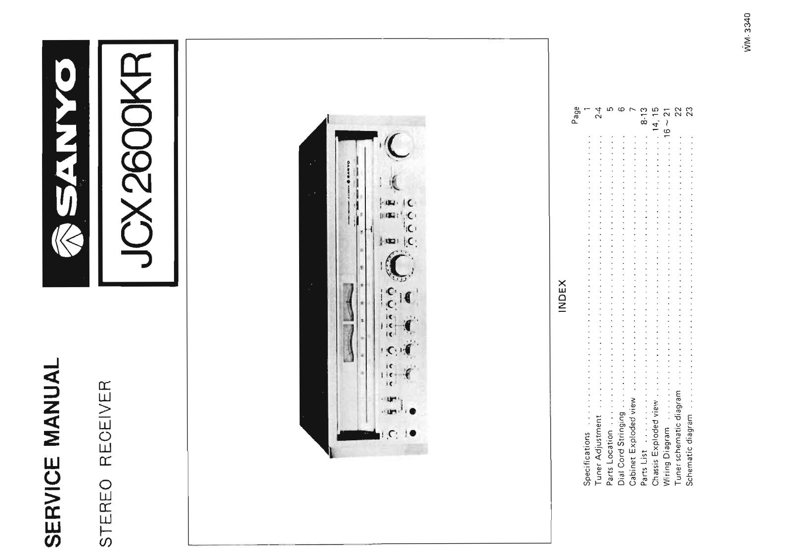 Sanyo JCX-2600KR Service Manual