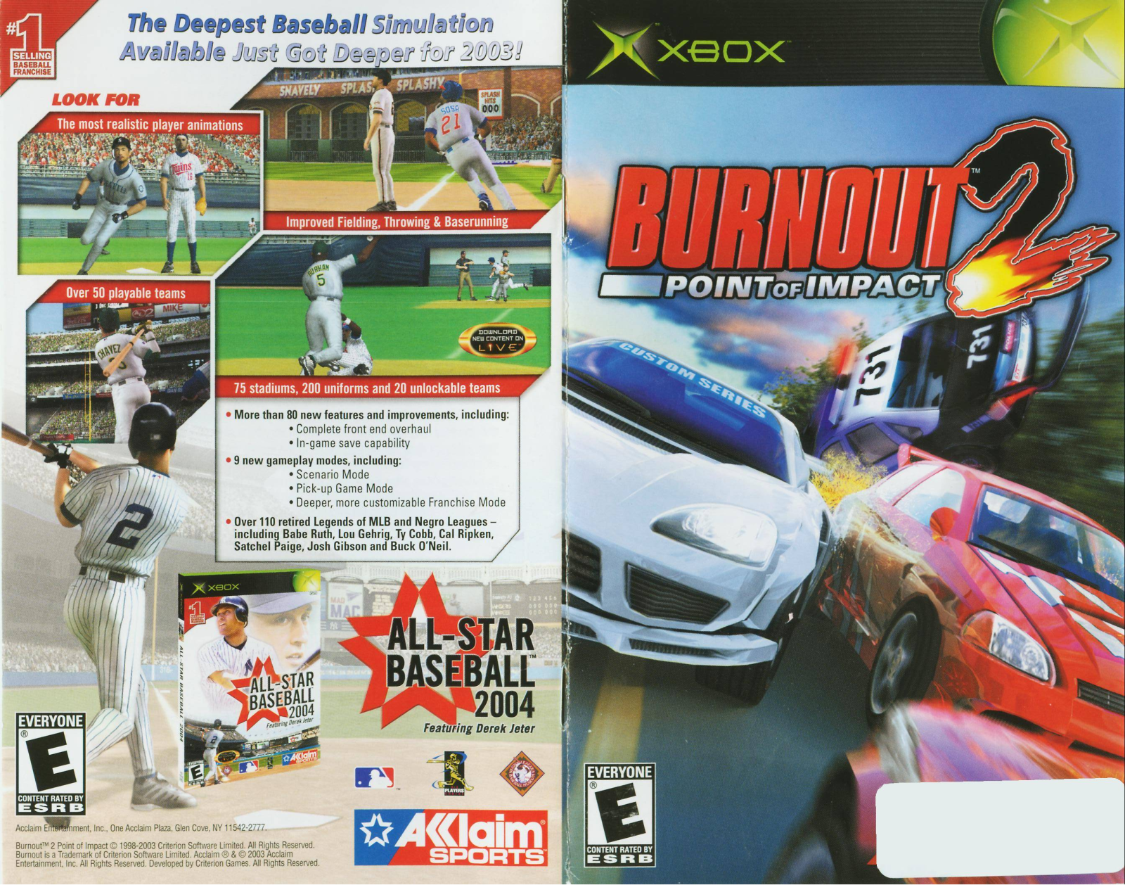 Games Microsoft XBOX BURNOUT 2-POINT OF IMPACT User Manual