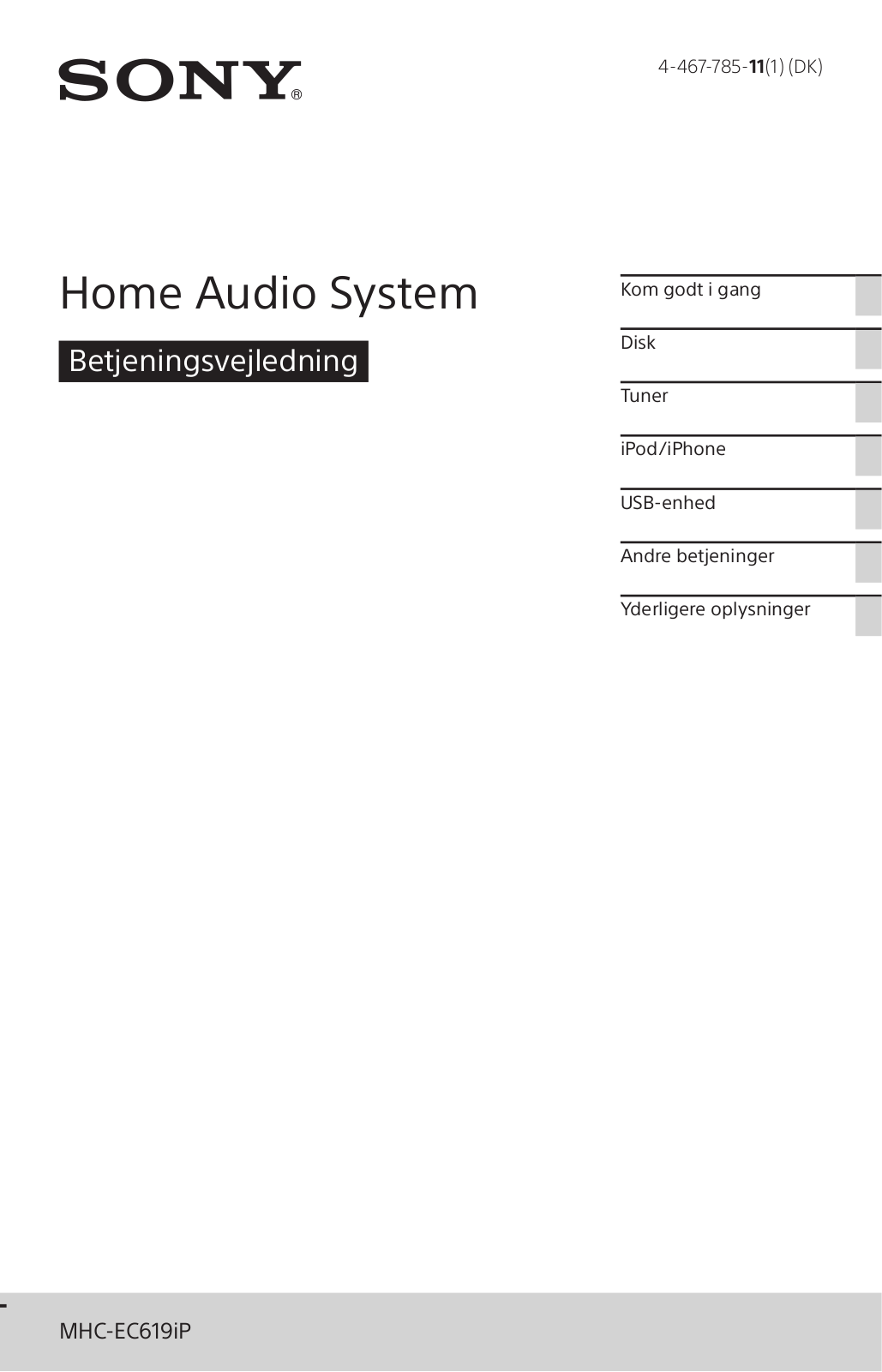 Sony MHC-EC619iP Instructions for use