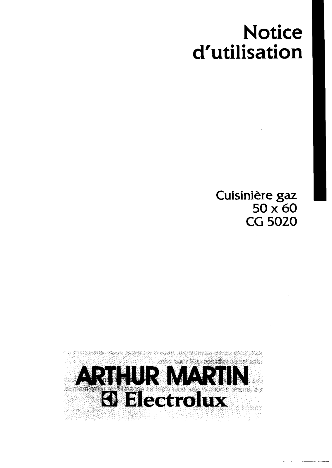 Arthur martin CG5020 User Manual