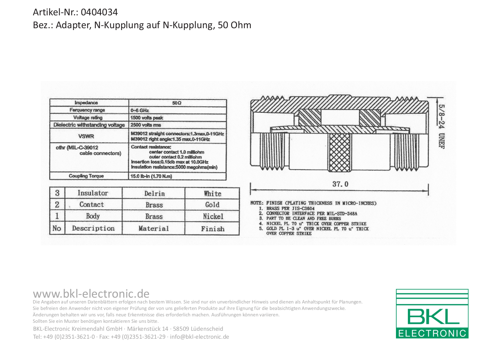 BKL BKL 0404034 Datasheet - ManualMachine.com