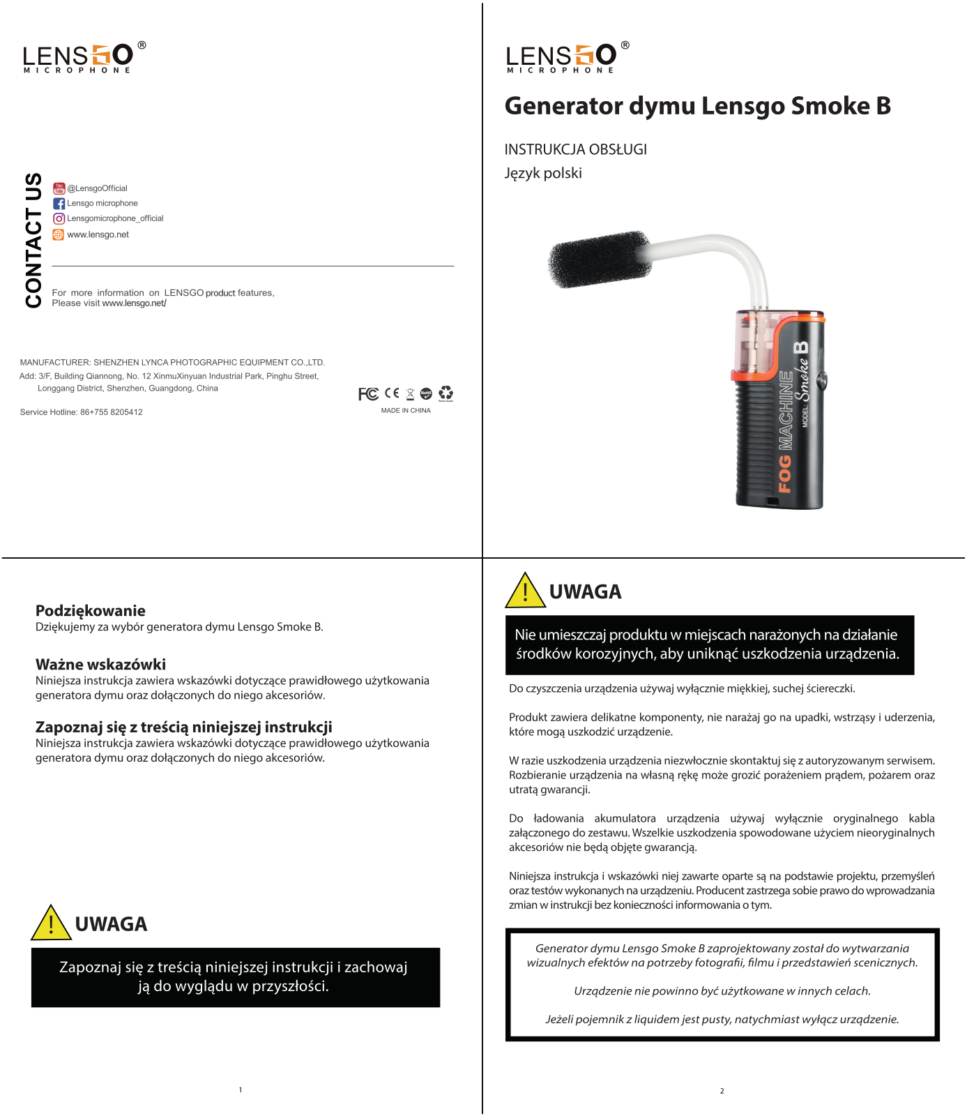 Lensgo Smoke B User guide - ManualMachine.com