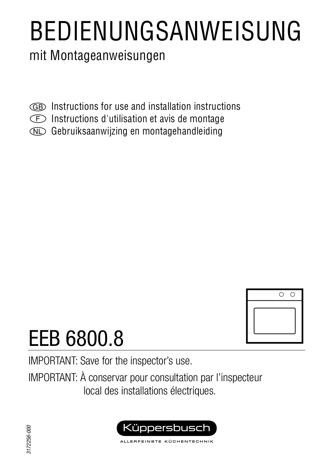 Kuppersbusch EEB 6800.8 MX Instruction Manual