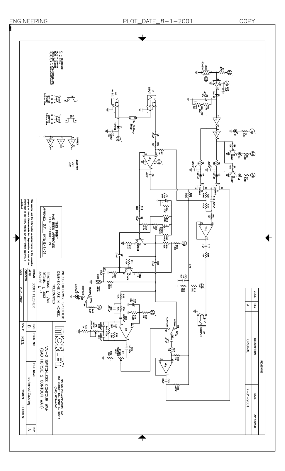 Morley pedals VAI-2ES Schematics