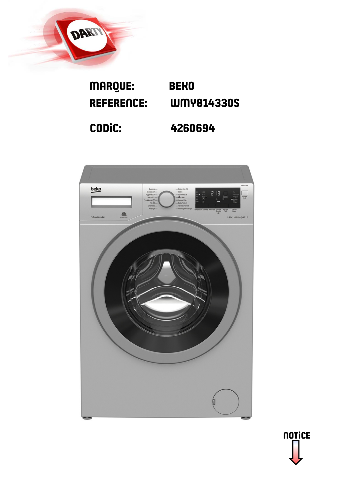 Beko WMY814330S User manual