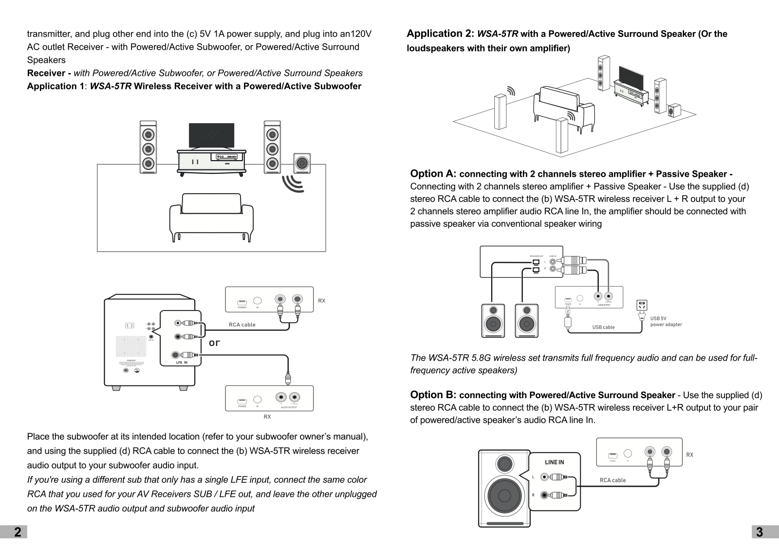 Dynasty ProAudio WSA5TR User Manual