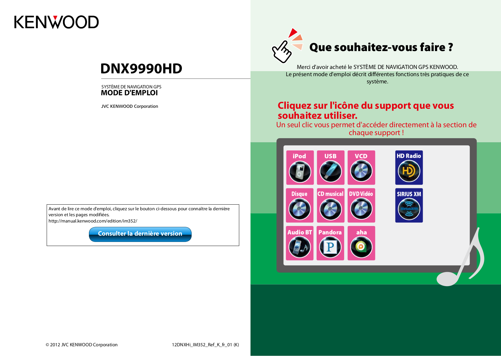 KENWOOD DNX 9990 HD Instruction Manual