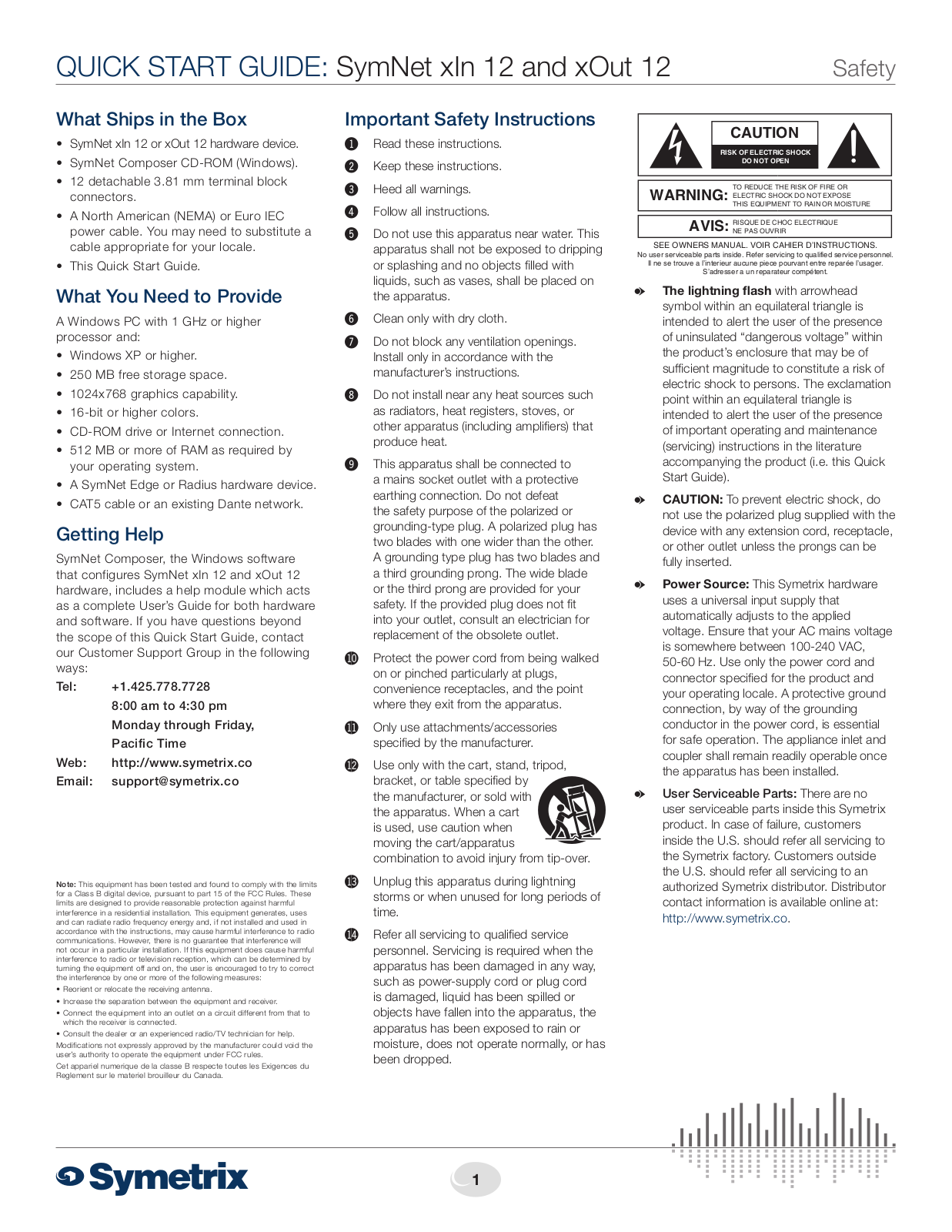 Symetrix xOut 12 User Manual