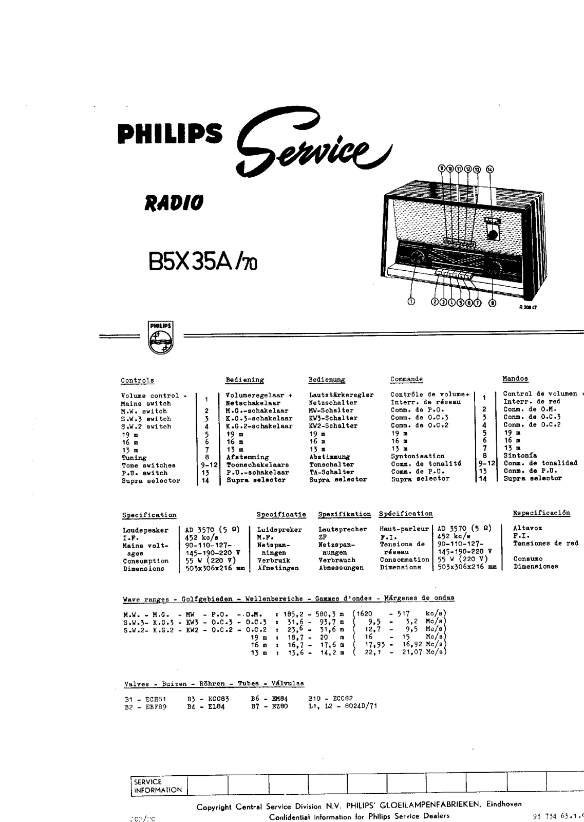 Philips B-5-X-35-A Service Manual