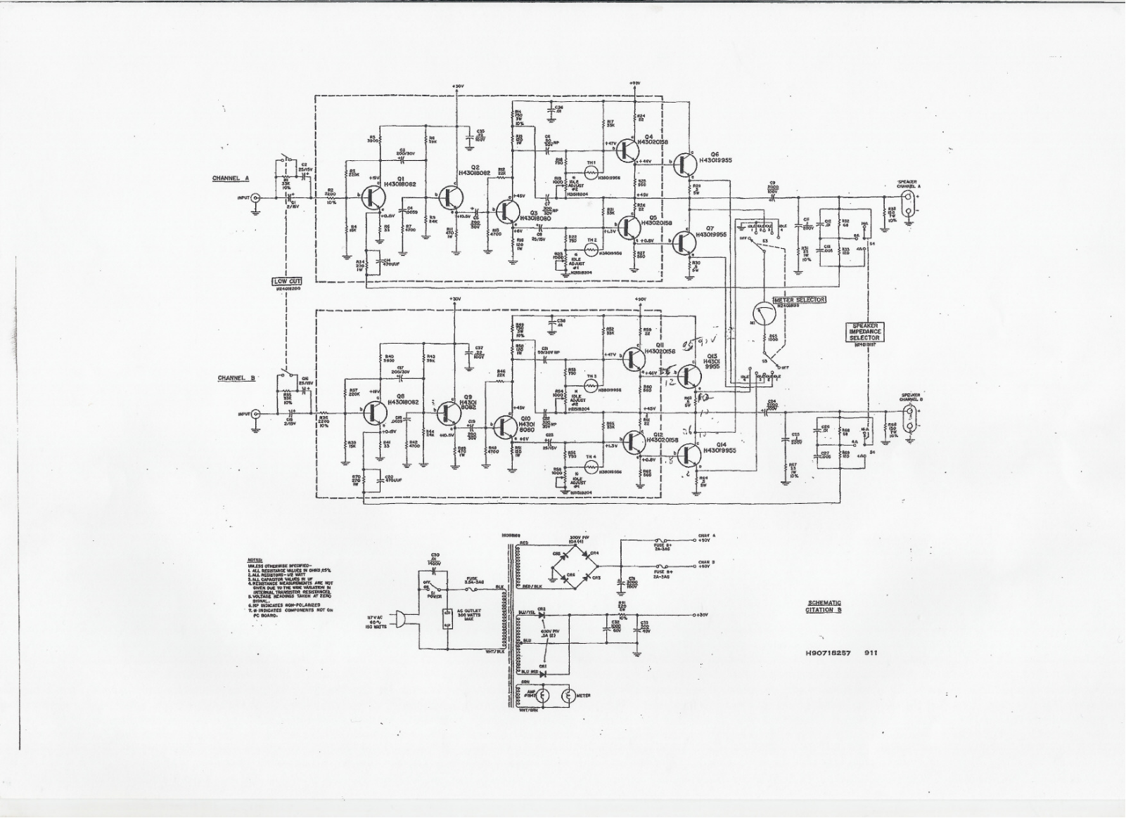 Harman Kardon Citation B Schematic