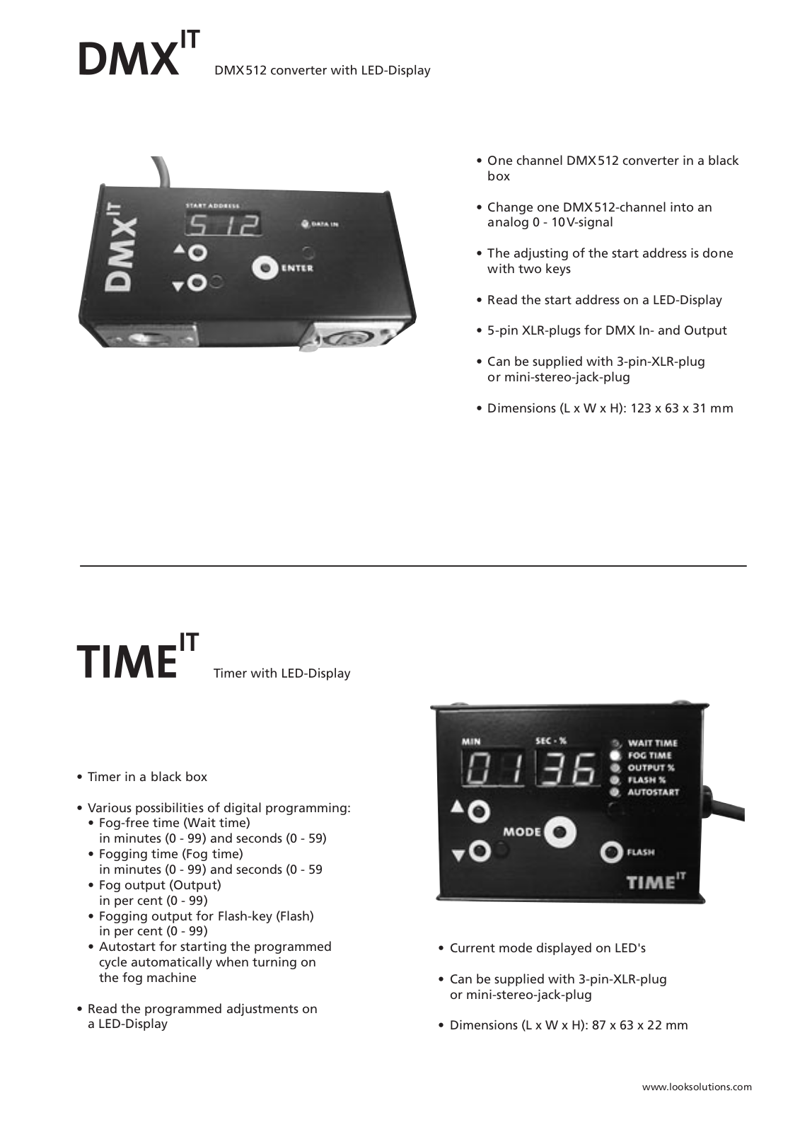 Look Solutions TF-1129, TF-1130 Data Sheet - ManualMachine.com