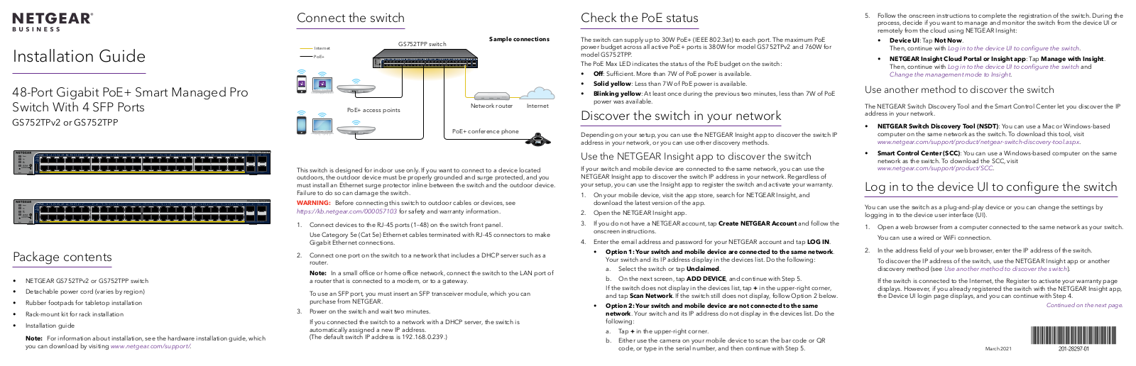 Netgear GS752TP Installation Manual