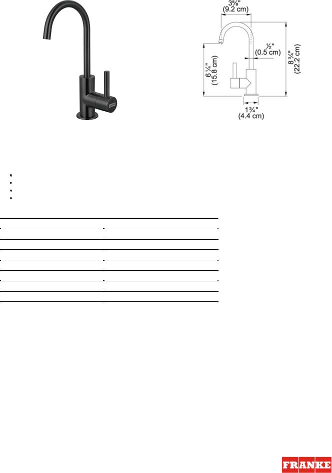 Franke DW13025BSS Specification Sheet