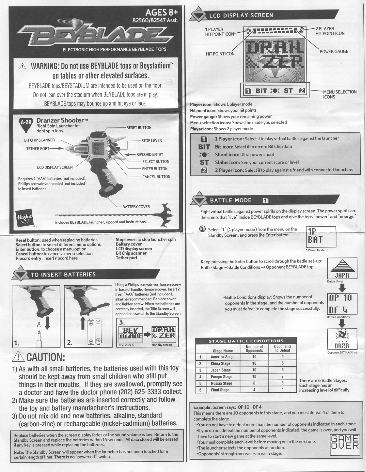 HASBRO Beyblade Dranzer Shooter Electronic User Manual