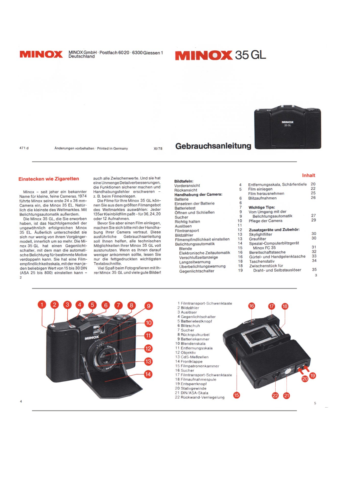 Minox 35 GL User Manual