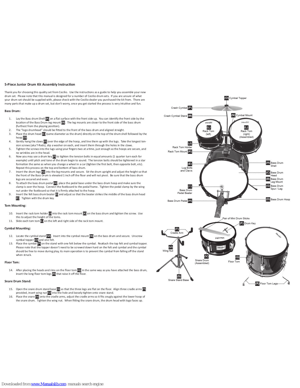 Mendini MJDS-5-BL Assembly Instructions - ManualMachine.com