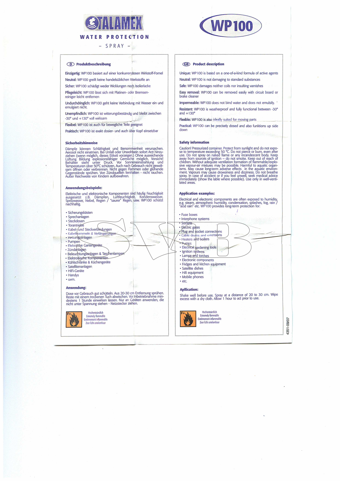 Talamex WP 100 User guide - ManualMachine.com