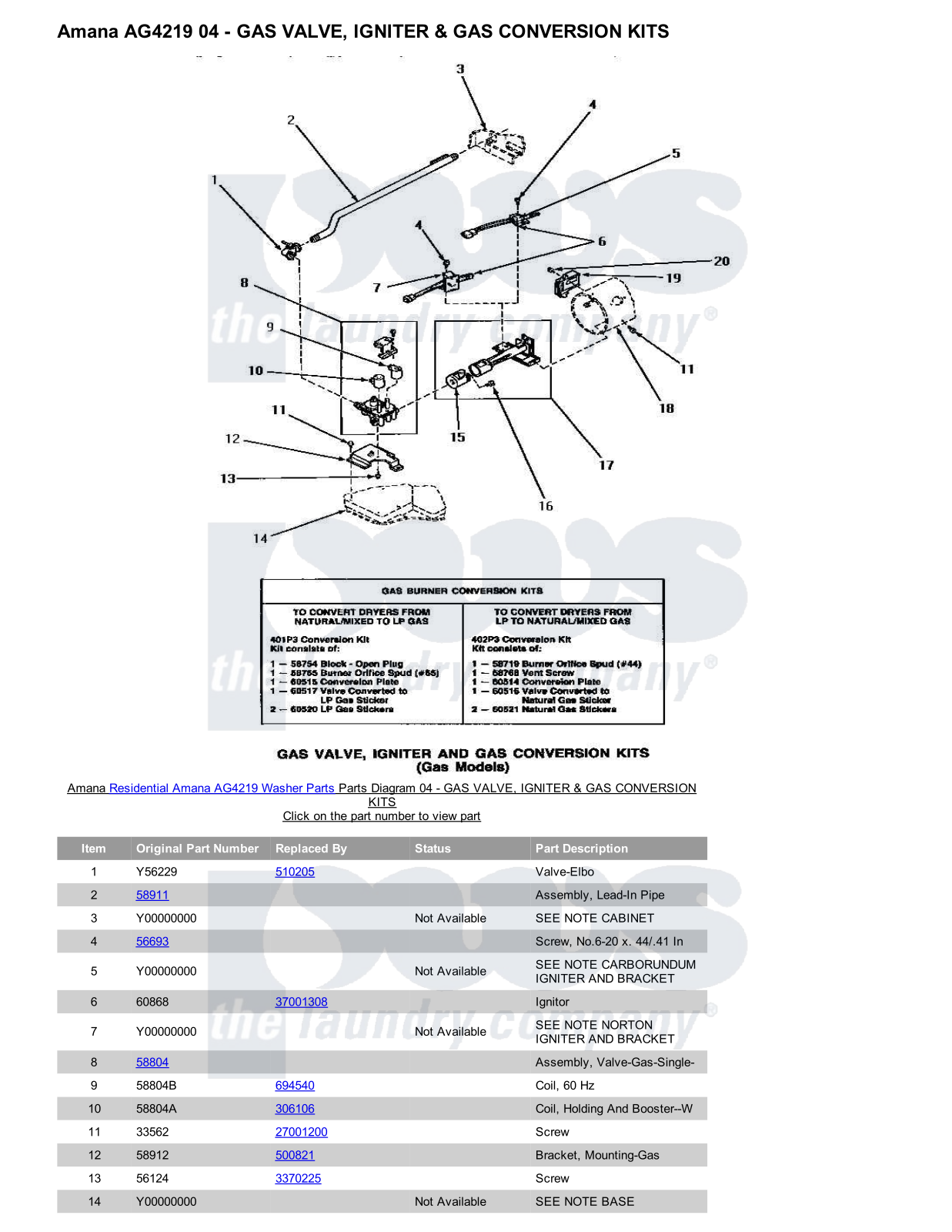 Amana AG4219 Parts Diagram