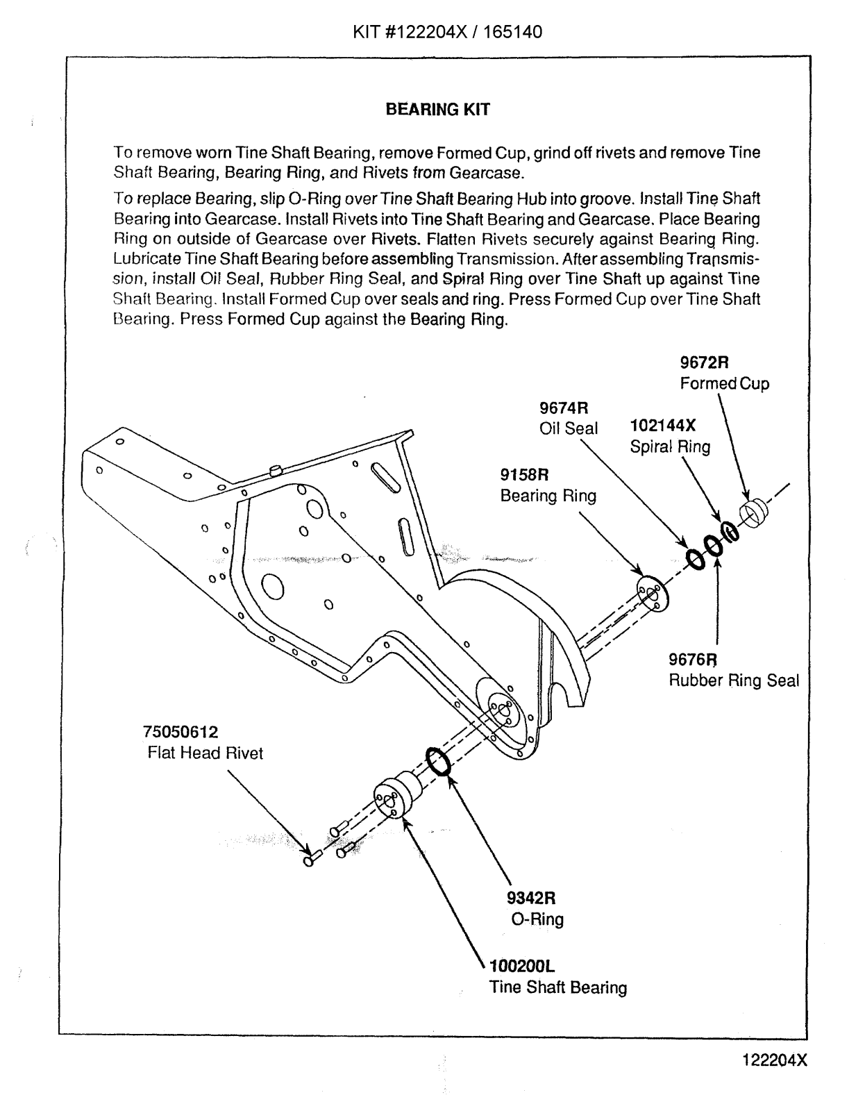 Ayp 122204X-165140 PARTS LIST