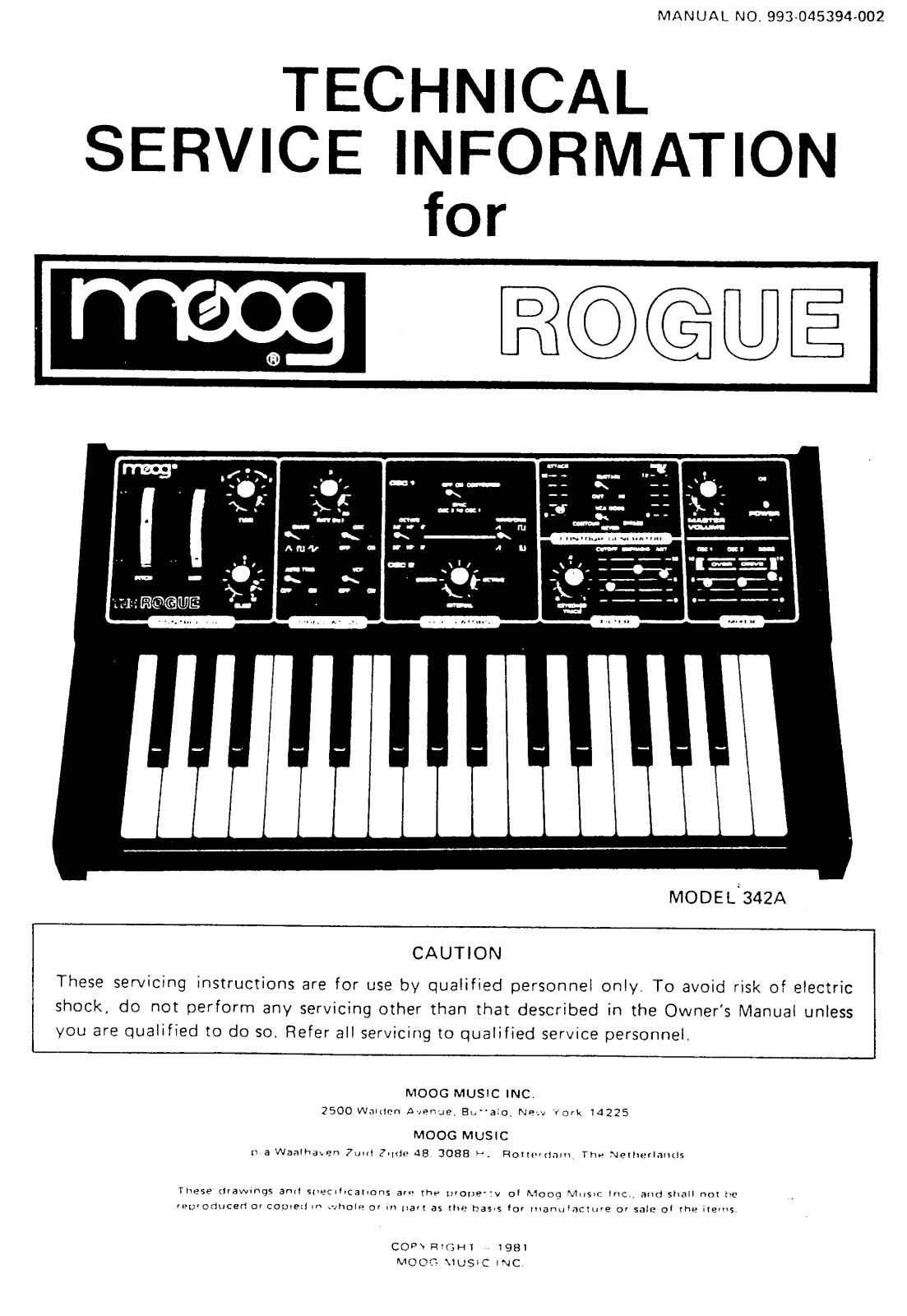 Moog Rogue User Manual